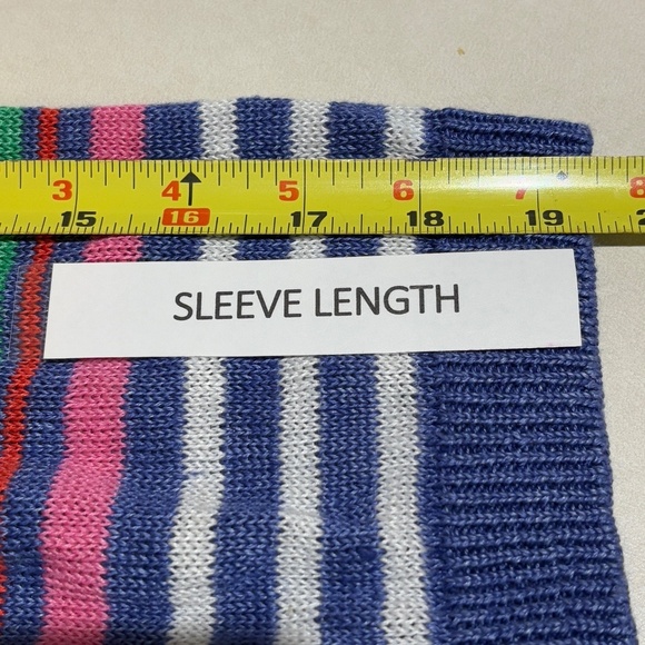 TALBOTS ¾ Sleeve Linen Pullover Knit Sweater Top Sailor Boat neck Beachy Coastal - Picture 6 of 8